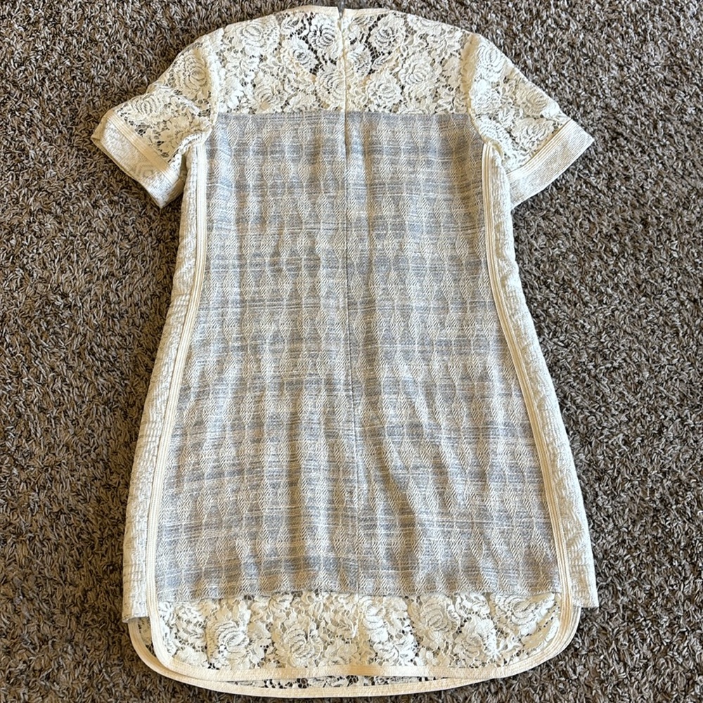 Rebecca Taylor Lace‎ Shifts 
Slit Neck Short Sleeve Mini Patchwork Dress Size 8 - Picture 6 of 15